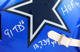 Tony Dorsett Autographed Dallas Cowboys F/S Flash Speed Helmet w/5 Stats-Beckett W Hologram *White Image 3