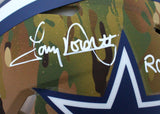 Tony Dorsett Autographed Dallas Cowboys F/S Camo Speed Authentic Helmet w/5 Stats- Beckett W Hologram *White Image 3