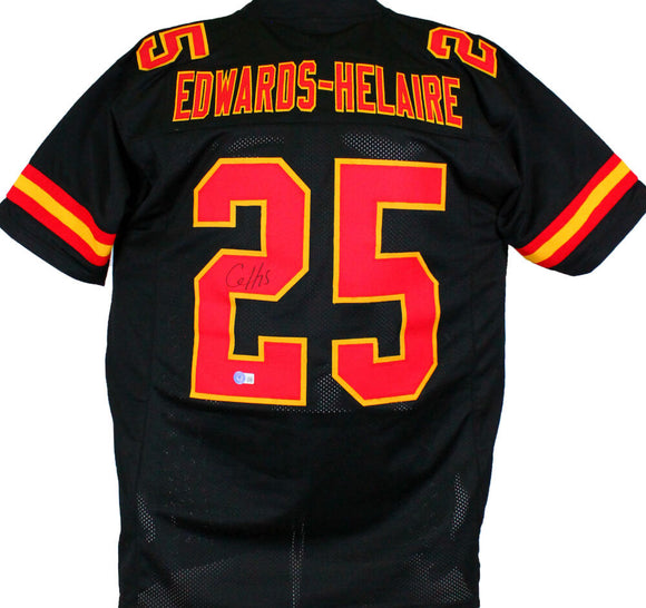 Clyde Edwards-Helaire Autographed Black Pro Style Jersey - Beckett W Hologram *Black Image 1