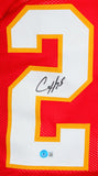 Clyde Edwards-Helaire Autographed Red Pro Style Jersey - Beckett W Hologram *Black Image 2