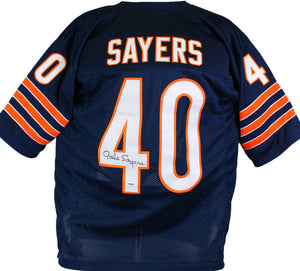 Gale Sayers Autographed Blue Pro Style Jersey-PSA/DNA Auth *4 Image 1