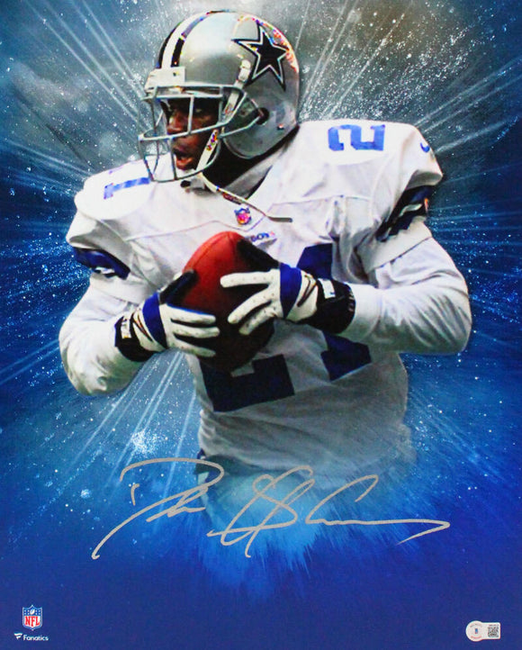 Deion Sanders Signed Dallas Cowboys Framed 16x20 Stretched Canvas-BA W Holo Image 1