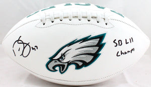 Darren Sproles Autographed Philadelphia Eagles Logo Football w/SB Champs-Beckett W Hologram *Black Image 1