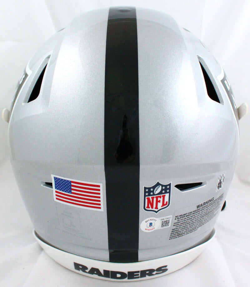 JOSH JACOBS SIGNED LAS VEGAS RAIDERS FULL SIZE SPEED MATTE BLACK HELMET BAS  COA