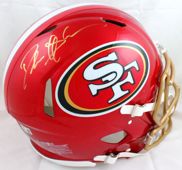 Deion Sanders Autographed San Francisco 49ers F/S Flash Speed Authentic Helmet-Beckett W Hologram *Gold Image 1