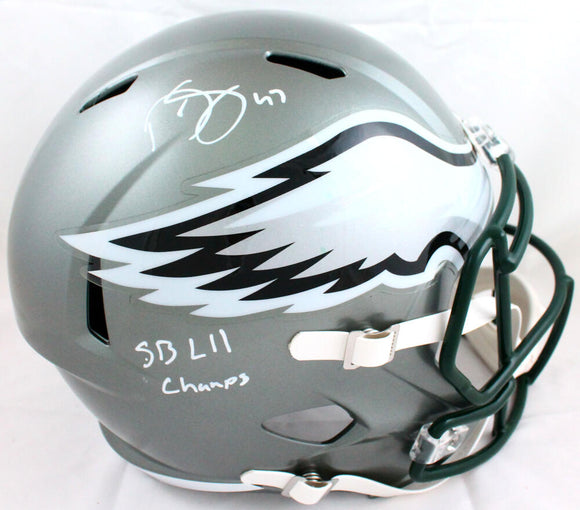Darren Sproles Autographed Philadelphia Eagles F/S Flash Speed Helmet w/SB Champs-Beckett W Hologram *White Image 1