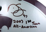 Darren Sproles Autographed Kansas State F/S Helmet w/Insc.-Beckett W Hologram *Black Image 2