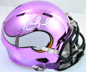 Randy Moss Autographed Minnesota Vikings Chrome Speed Mini Helmet-Beckett W Hologram *White Image 1