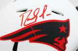 Randy Moss Autographed Patriots Lunar Speed Mini Helmet-Beckett W Hologram *Red Image 2
