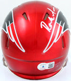 Randy Moss Autographed Patriots Flash Speed Mini Helmet-Beckett W Hologram *White Image 3
