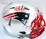 Randy Moss Autographed Patriots Chrome Speed Mini Helmet-Beckett W Hologram *Red Image 1