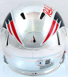 Randy Moss Autographed Patriots Chrome Speed Mini Helmet-Beckett W Hologram *Red Image 3