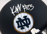 Kyren Williams Autographed Notre Dame Schutt Blue Alt. Mini Helmet-Beckett W Hologram *Silver Image 2