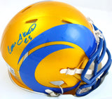 Cam Akers Autographed Los Angeles Rams Flash Speed Mini Helmet-Beckett W Hologram *Blue Image 1