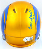 Cam Akers Autographed Los Angeles Rams Flash Speed Mini Helmet-Beckett W Hologram *Blue Image 3
