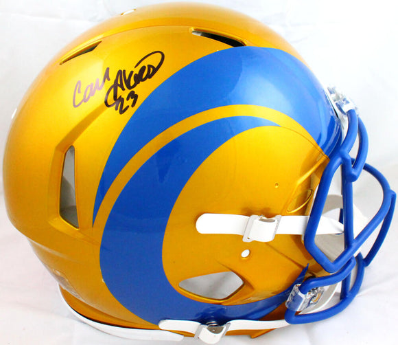 Cam Akers Autographed Los Angeles Rams F/S Flash Speed Authentic Helmet-Beckett W Hologram *Black Image 1