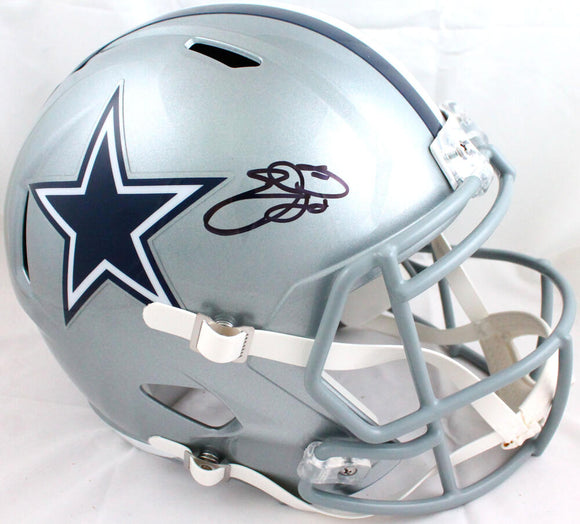 Emmitt Smith Autographed F/S Dallas Cowboys Speed Helmet-Beckett W Hologram *Black Image 1