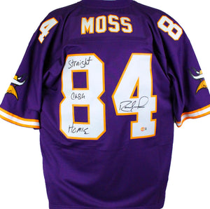 Randy Moss Signed Minnesota Vikings Mitchell & Ness Player Legacy Jersey w/Insc.-Beckett W Hologram Image 1