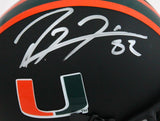 Ray Lewis Autographed Miami Hurricanes Black Schutt Mini Helmet- Beckett W Hologram *Silver Image 2