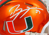 Ray Lewis Autographed Miami Hurricanes Flash Speed Mini Helmet-Beckett W Hologram *White Image 2