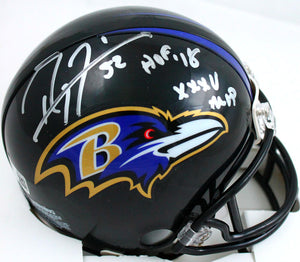 Ray Lewis Autographed Baltimore Ravens Mini Helmet w/2 insc.-Beckett W Hologram *Silver Image 1