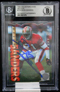 1995 Collector's Edge #178 Deion Sanders SF 49ers Autograph Beckett Auth Image 1