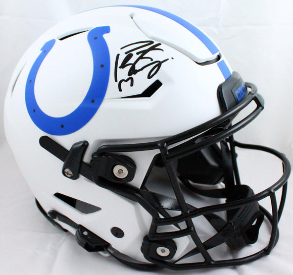 Peyton Manning Autographed Indianapolis Colts F/S Lunar SpeedFlex Helmet- Fanatics Auth *Black Image 1