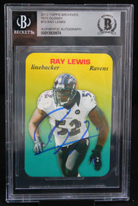 2013 Topps Archive 1970 Glossy #19 Ray Lewis Auto Ravens Autograph Beckett Auth Image 1