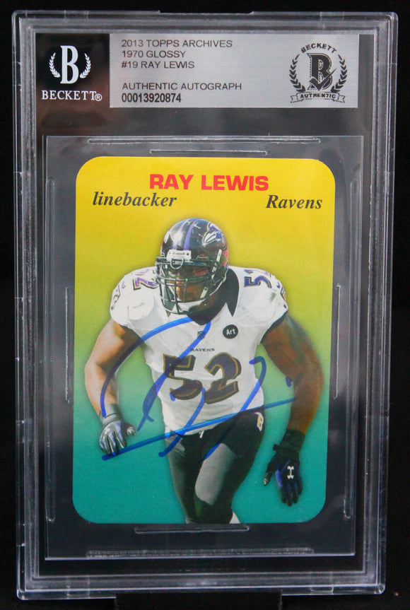 2013 Topps Archive 1970 Glossy #19 Ray Lewis Auto Ravens Autograph Beckett Auth Image 1