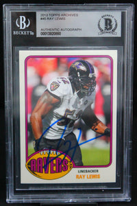 2013 Topps Archives #45 Ray Lewis Auto Baltimore Ravens Autograph Beckett Auth Image 1