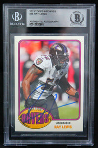 2013 Topps Archives #45 Ray Lewis Auto Baltimore Ravens Autograph Beckett Auth Image 1