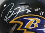 Ray Lewis Autographed Baltimore Ravens F/S Speed Authentic Helmet w/HOF-Beckett W Hologram *Silver Image 5