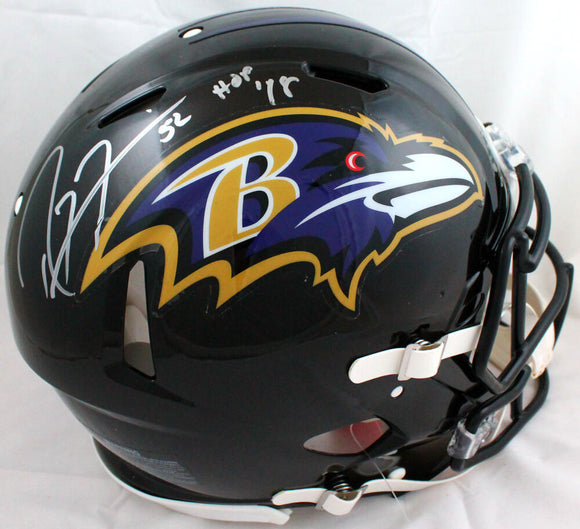 Ray Lewis Autographed Baltimore Ravens F/S Speed Authentic Helmet w/HOF-Beckett W Hologram *Silver Image 1