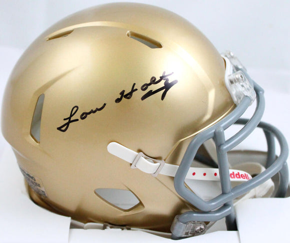 Lou Holtz Autographed Notre Dame Fighting Irish Speed Mini Helmet- JSA W *Black Image 1