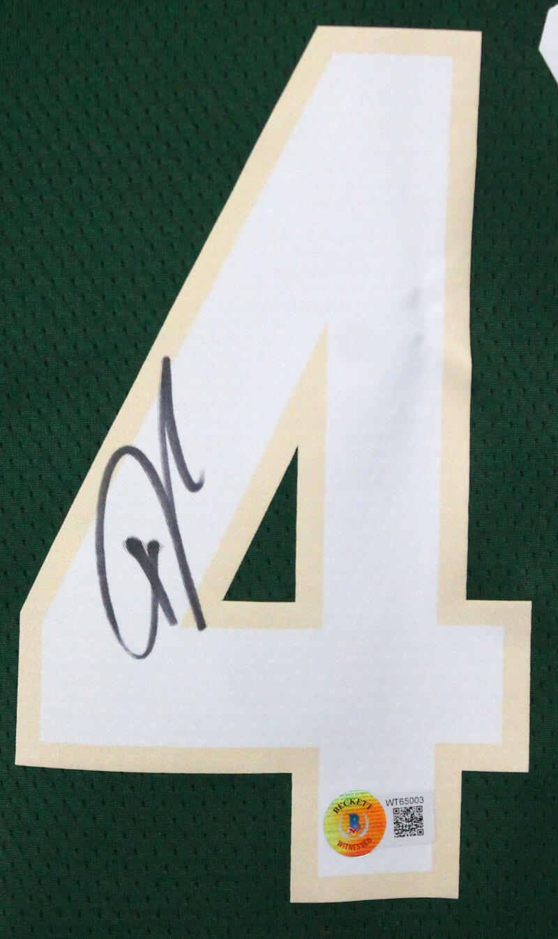 Giannis Antetokounmpo Milwaukee Bucks Autographed Nike Green Icon