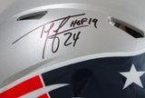 Ty Law Autographed Patriots F/S Speed Authentic Helmet w/HOF-Beckett W Hologram *Black Image 2