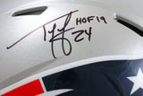Ty Law Autographed Patriots F/S Speed Authentic Helmet w/3 Insc.-Beckett W Hologram *Black Image 2