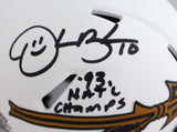 Derrick Brooks Autographed Florida State Lunar Speed Mini Helmet w/NAT'L Champs-Beckett W Hologram Image 2