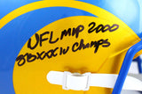 Marshall Faulk Autographed Rams F/S Flash Speed Helmet w/3 Insc.-Beckett W Hologram *Black Image 3