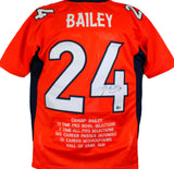 Champ Bailey Autographed Orange Pro Style STAT Jersey-Beckett W Hologram *Black Image 1