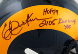 Eric Dickerson Autographed F/S LA Rams 81-99 Speed Authentic Helmet w/2Insc.-Beckett W Hologram *Black Image 2