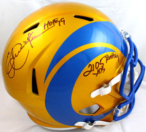 Eric Dickerson Autographed Los Angeles Rams Flash Speed F/S Helmet w/2 Insc.-Beckett W Hologram *Black Image 1