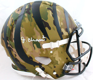 Ja'Marr Chase Autographed Cincinnati Bengals Camo F/S Speed Authentic Helmet -Beckett W Hologram *White Image 1
