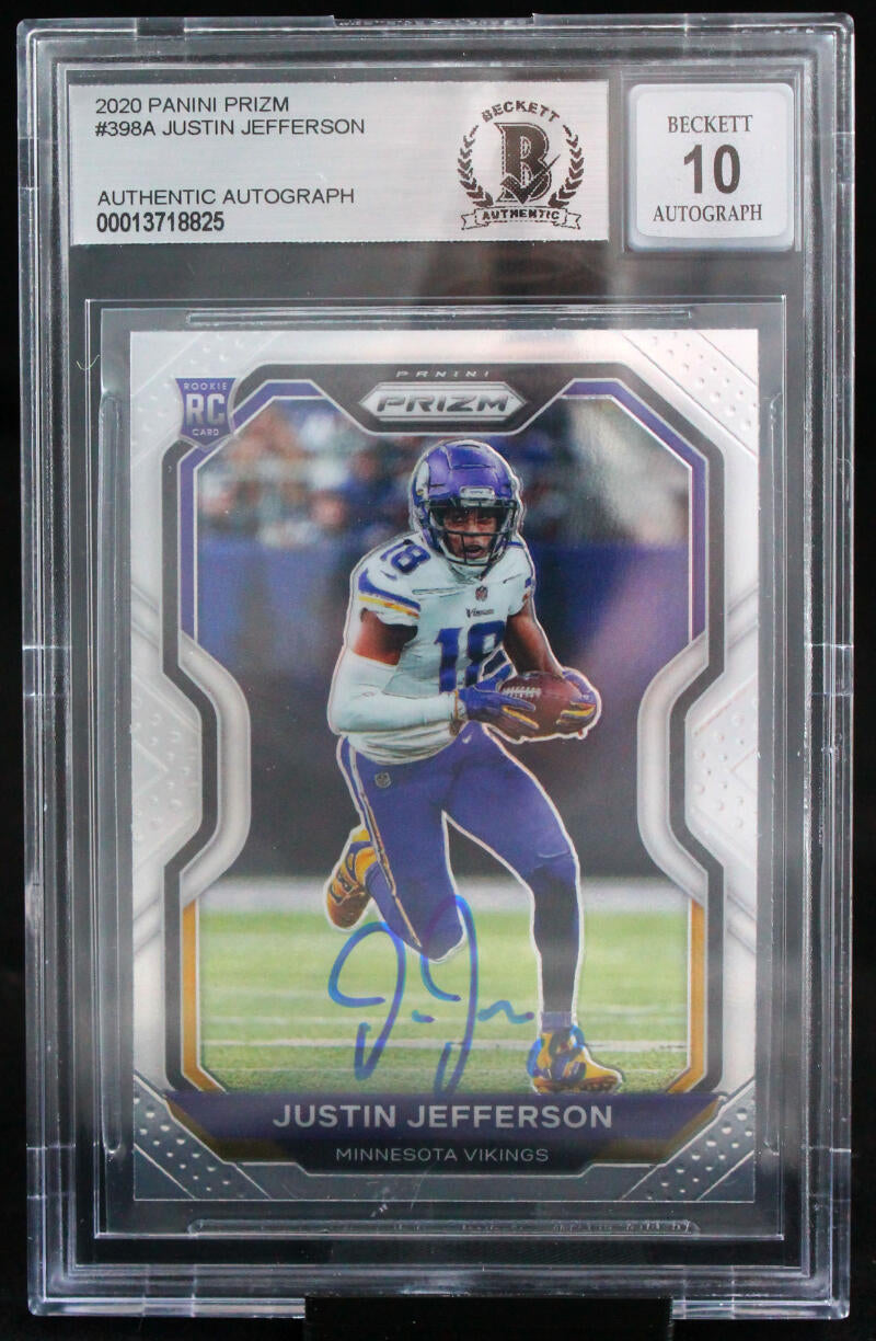 Vikings Justin Jefferson Signed 2020 Panini Prizm Draft Picks #56