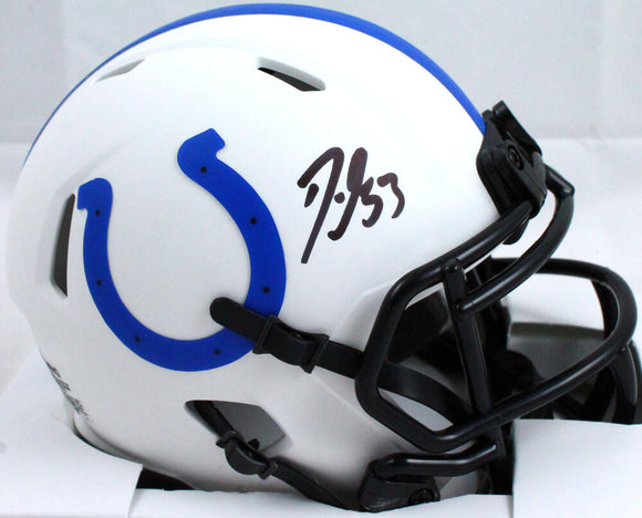 Darius Leonard Autographed Indianapolis Colts Lunar Speed Mini Helmet- JSA W *Black Image 1