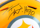 TJ Watt Autographed Pittsburgh Steelers F/S Yellow Speed Authentic Helmet-Beckett W Hologram *Black Image 2