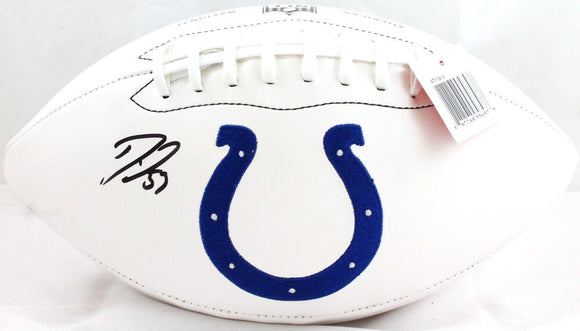 Darius Leonard Autographed Indianapolis Colts Wilson Logo Football - JSA W *Black Image 1