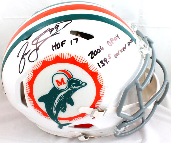 Jason Taylor Autographed Miami Dolphins F/S Tribute Speed Authentic w/3Insc.-Beckett W Hologram Image 1