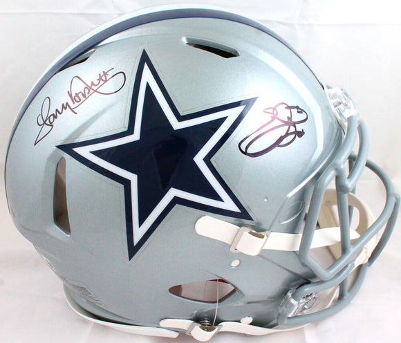 Tony Dorsett/Emmitt Smith Autographed Dallas Cowboys F/S Speed Authentic Helmet-Beckett W Hologram  Image 1