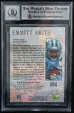1994 Pro Line Live #404 Emmitt Smith Auto Dallas Cowboys BAS Autograph 10  Image 2